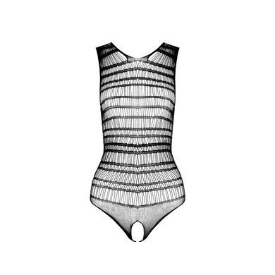 Бодістокінг з доступом Passion BS086 black, вертикальна сітка, виріз на спинці SO6376 фото