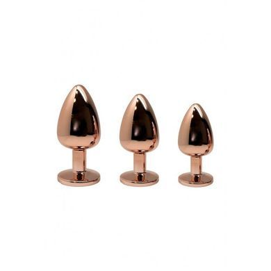 Металева анальна пробка Wooomy Tralalo Rose Gold Metal Plug Size L, діаметр 4 см, довжина 9 см SO7426 фото