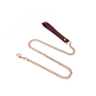 Шкіряний нашийник з повідцем Liebe Seele Wine Red Collar and Leash, 3 кільця для кріплення SO9451 фото