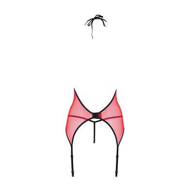 Корсет з пажами для панчіх Passion PEONIA CORSET XXL/XXXL red стрінги SO8465 фото