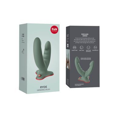 Подвійний фалоімітатор Fun Factory RYDE wild olive, гнучкі стовбури, присоска SX0975 фото