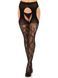 Стрип-колготки Leg Avenue Eyelet lace suspender hose, One Size, чорні, ажурні, з відкритим доступом SX1063 фото 5
