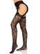 Стрип-колготки Leg Avenue Eyelet lace suspender hose, One Size, чорні, ажурні, з відкритим доступом SX1063 фото 2