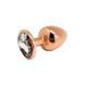 Металева анальна пробка Wooomy Tralalo Rose Gold Metal Plug Size L, діаметр 4 см, довжина 9 см SO7426 фото 1