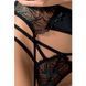 Комплект білизни Passion Exclusive FLORIS SET S/M, black, ліф, трусики, пояс для панчіх PS23711 фото 5