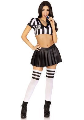 Костюм рефері Leg Avenue Time Out Referee S, кроп-топ спідниця свисток SO9191 фото
