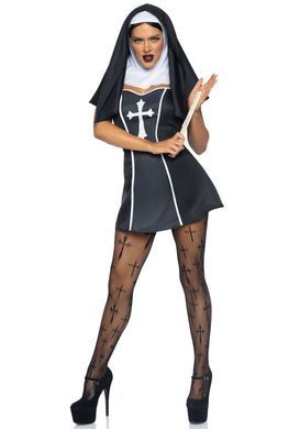 (SALE) Костюм черниці Leg Avenue Naughty Nun XS, сукня, головний убір SO8549 фото