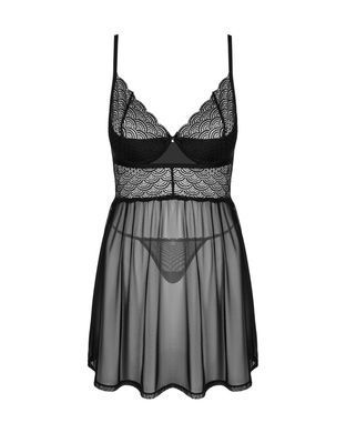 Еротичний комплект Obsessive Chemeris babydoll & thong XS/S, пеньюар та стрінги SO9758 фото