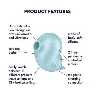 Вакуумний кліторальний стимулятор з вібрацією Satisfyer Sassy Seal, 2 незалежні мотори SX1210 фото