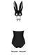 Еротичний костюм кролика Obsessive Bunny costume S/M, black, боді, чокер, гартери, панчохи, маска SO7701 фото 4