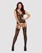 Бодістокінг Obsessive Bodystocking F221 S/M/L, силуетний малюнок з квітковими мотивами, імітація пан SO7228 фото 3