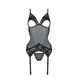 Корсет із підв&rsquo;язками та ажурним ліфом Passion CHRISTA CORSET XXL/XXXL, black, стрінги в комплекті SO5758 фото 5