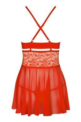 Бебі-дол Obsessive 838-BAB-3 babydoll & thong red 2XL/3XL SX1121 фото