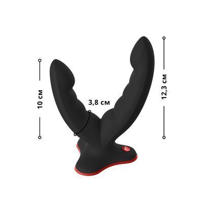 Подвійний фалоімітатор Fun Factory RYDE black, гнучкі стовбури, присоска SX0976 фото