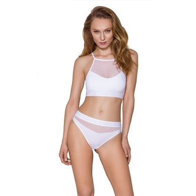 Трусики з прозорою вставкою Passion PS006 PANTIES M, white SO4236 фото