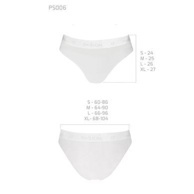 Трусики з прозорою вставкою Passion PS006 PANTIES M, white SO4236 фото