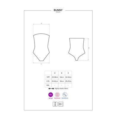 Еротичний костюм кролика Obsessive Bunny costume L/XL, black, боді, чокер, гартери, панчохи, маска SO7702 фото
