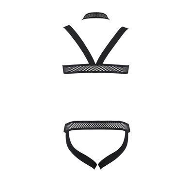 Комплект чоловічої білизни з кріпленнями Passion 043 JACOB XXL/XXXL Black, труси, шлейки SO7602 фото