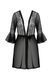 Пеньюар Passion LEAFA PEIGNOIR black, L/XL, довжина трохи вище коліна, широкі рукави, зав'язується на пояс SX0506 фото 3