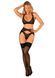 (SALE) Комплект білизни Obsessive Donna Dream 3-pcs set XS/S Black, бюстгальтер, стрінги, пояс для панчіх SO8636 фото 6