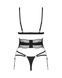 Комплект Obsessive Lobellis 3-pcs set, XS/S, чорний, ліф з м&rsquo;якою чашкою, стрінги, пояс для панчіх SX1017 фото 4