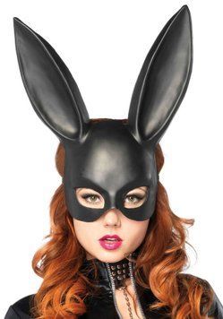 (SALE) Пластикова маска кролика Leg Avenue Masquerade Rabbit Mask, чорна, One Size, на резинці SO9090 фото