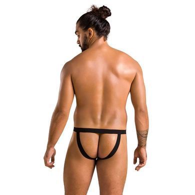 Чоловічі сліпи на шнурівці Passion 044 SLIP BEN L/XL Black, екошкіра, люверси SO7603 фото