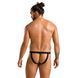 Чоловічі сліпи на шнурівці Passion 044 SLIP BEN L/XL Black, екошкіра, люверси SO7603 фото 4