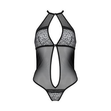 Сітчасте боді з мереживом на грудях Passion SATARA BODY L/XL black SO8469 фото