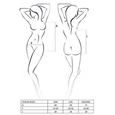 Боді монокіні з глибоким декольте Passion OTAVIA BODY L/XL, black EL15701 фото