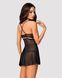 (SALE) Еротичний мереживний комплект із сіточкою Obsessive 838-BAB-1babydoll & thong black S/M, чорний, пен SO7181 фото 2
