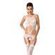Бодістокінг Passion BS047 white, комбінезон, імітація топа, панчіх і пояса PBS047W фото 1
