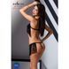 Комплект білизни Passion Exclusive KASSANDRA SET OpenBra L/XL black, ліф з бахроми, трусики-спідниця PS26301 фото 3