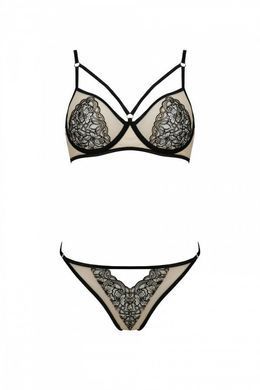 Комплект Passion LORINA SET, XXL/XXXL, beige, бюстгальтер та трусики SO9713 фото