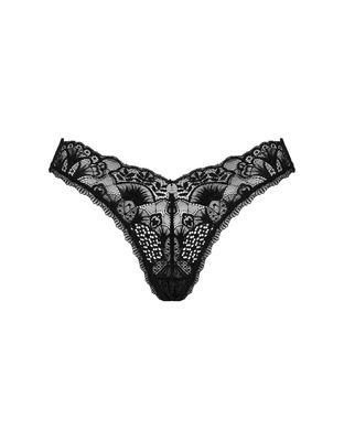 Мереживні стрінги Obsessive Donna Dream thong XS/S Black, низька посадка SO8639 фото