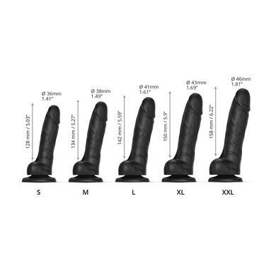 Реалістичний фалоімітатор Strap-On-Me Sliding Realistic Skin Dildo Black M, ефект рухливої шкіри SO6256 фото