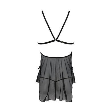 Сорочка Passion DELIENA CHEMISE XXL/XXXL black, стрінги із заниженою талією SO8420 фото