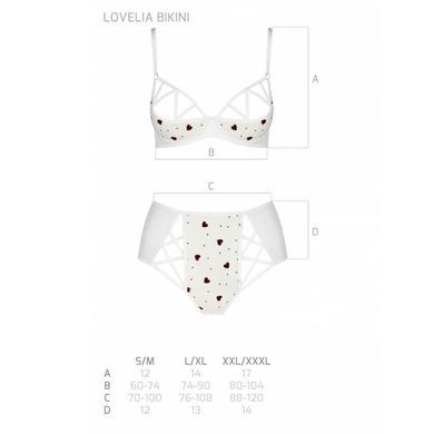 Еротичний комплект з малюнком Passion LOVELIA BIKINI XXL/XXXL, white SO4752 фото