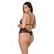 Боді Passion AMBERLY BODY 4XL/5XL black, асиметричний крій, мереживний ліф, золота нитка SO7049 фото 2