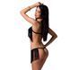 Комплект білизни Passion Exclusive KASSANDRA SET OpenBra S/M black, ліф з бахроми, трусики-спідниця PS26302 фото 2