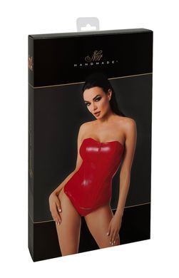 Корсет Noir Handmade F355 Red powerwetlook corset - XXL SX2027 фото