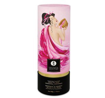Пінлива сіль для ванни Shunga Dead Sea salt Oriental Crystals &mdash; Rose Petal (500 г), Мертвого моря SO6893 фото
