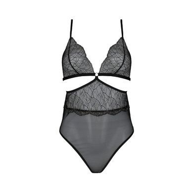Боді Passion AMBERLY BODY 6XL/7XL black, асиметричний крій, мереживний ліф, золота нитка SO7050 фото