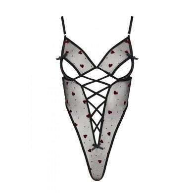 Еротичний боді з малюнком Passion LOVELIA BODY L/XL, black SO4753 фото