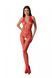 Бодістокінг з плетінням на животику Passion BS100 One Size, red, декоративний шов, з доступом SO8942 фото 1