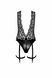 Боді Noir Handmade F297 Libido, 3XL, чорне, мереживо, низ під латекс, відкритий доступ, гартери SX0224 фото 5