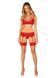Панчохи Obsessive Ingridia stockings XL/2XL, бежеві з червоною резинкою SO9042 фото 4