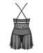 Еротичний мереживний комплект із сіточкою Obsessive 838-BAB-1 babydoll & thong black XXL, чорний, пе SO7183 фото 7
