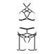 Комплект білизни Passion Exclusive MORGAN SET OpenBra S/M, black, стрепи, трусики, ліф, пояс PS23902 фото 5