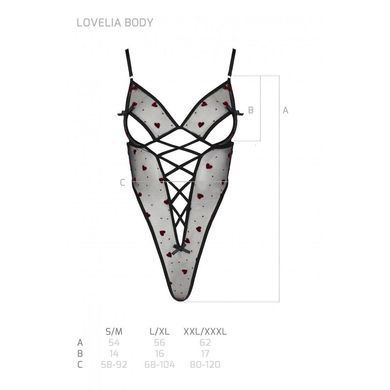Еротичний боді з малюнком Passion LOVELIA BODY S/M, black SO4754 фото
